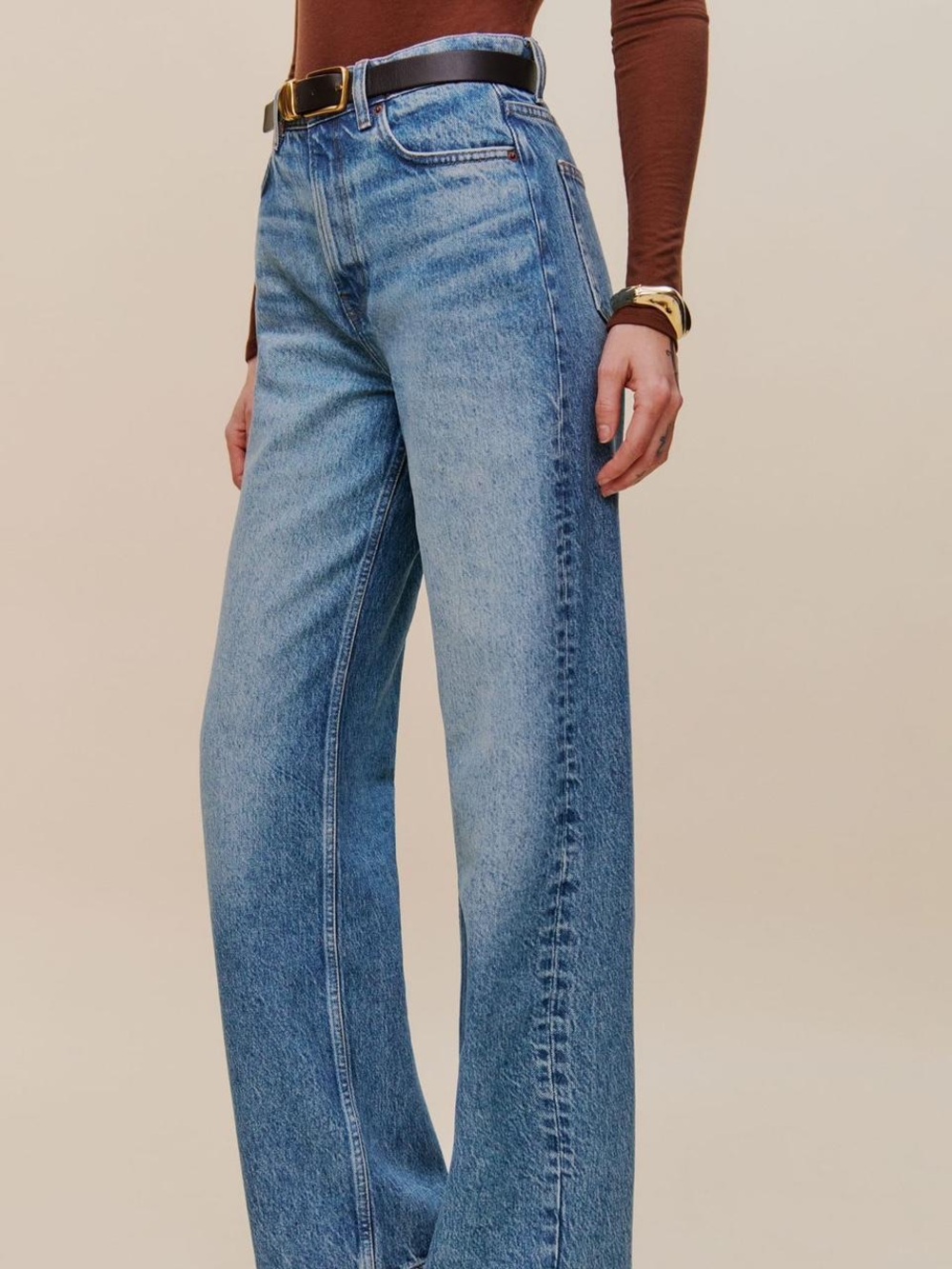 Reformation cary high rise slouchy straight jean - Picture 4 of 7